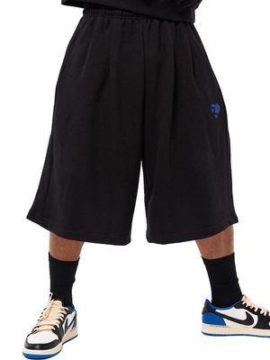MVR 하트 로고 슈퍼 와이드 버뮤다 팬츠 블랙