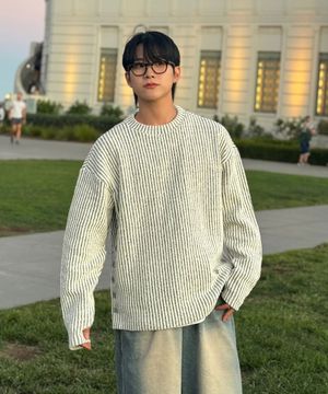 SIDE BUTTON BOUCLE KNIT WHITE