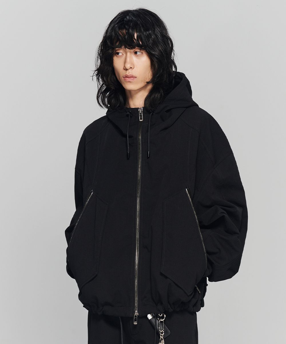 【MAISON MINED】23SS★ INCISION DOUBLE HIGHNECK JUMPER MUSINSA | MAISON MINED INCISION HOOD HIGHNECK JUMPER BLACK