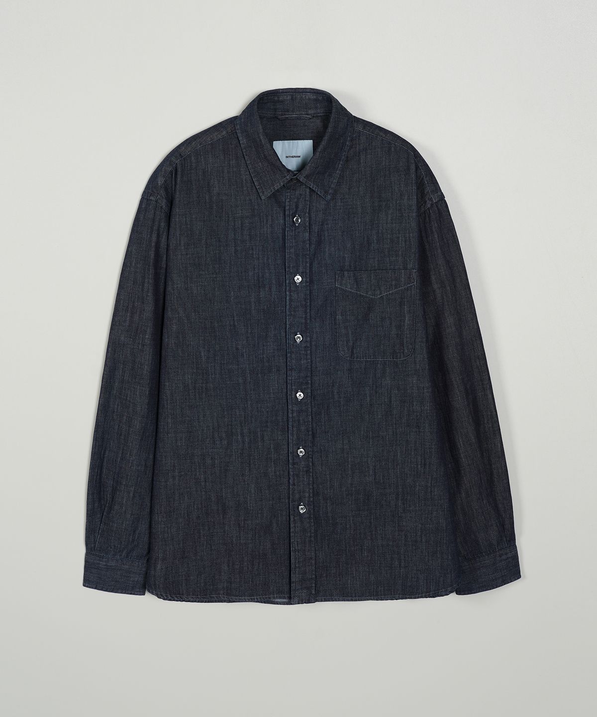 인더로우(INTHERAW) WASHED DENIM SHIRT - BLUE BLACK