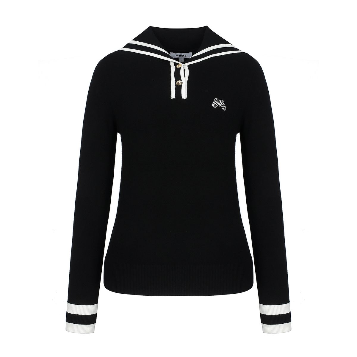 마틴골프(MARTINE GOLF) Sailor Collar Knit Sweater_Black
