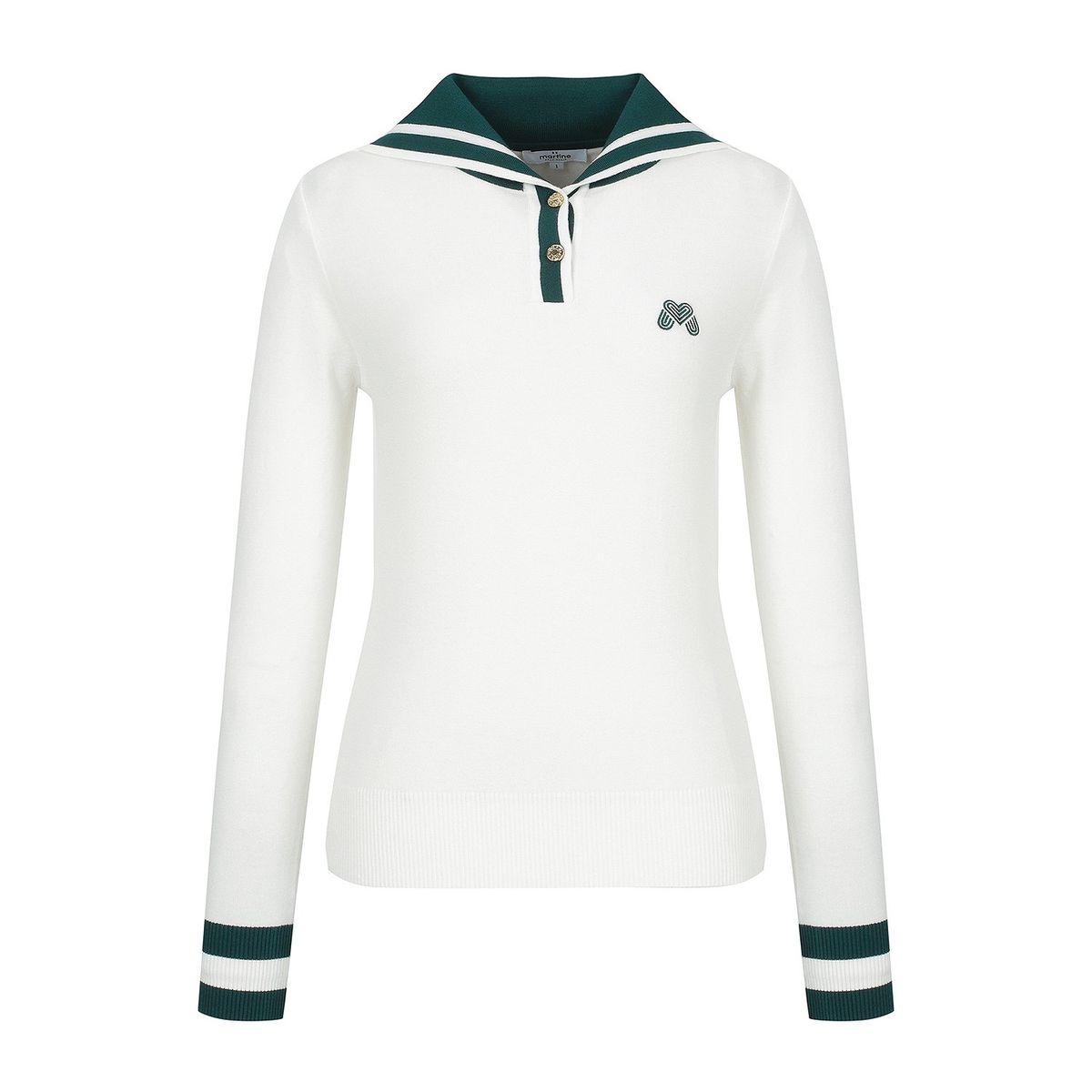 마틴골프(MARTINE GOLF) Sailor Collar Knit Sweater_O/White