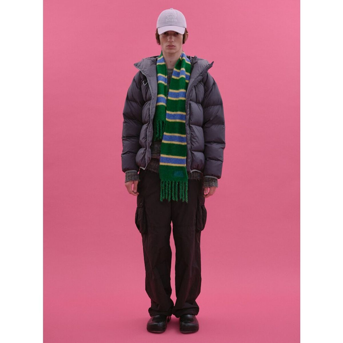 샌드 사운드(SAND SOUND) Stripe Short Muffler  Green
