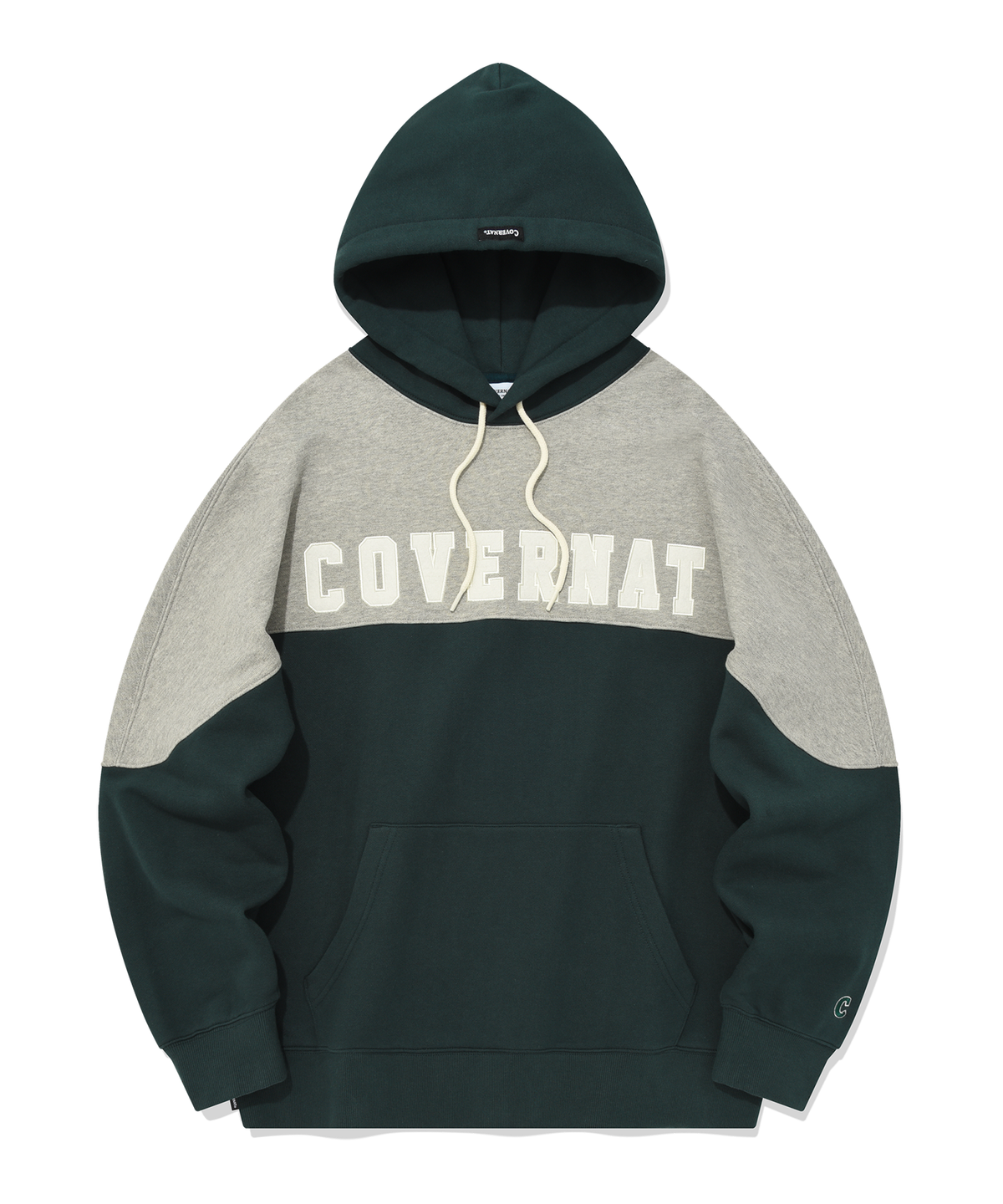 커버낫(COVERNAT) 컬러 블록 후디 그린