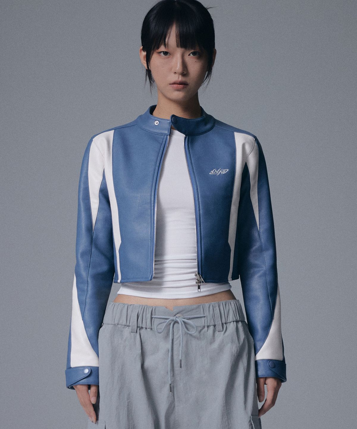 낫포너드(NOT4NERD) W Incision Leather Jacket - Blue