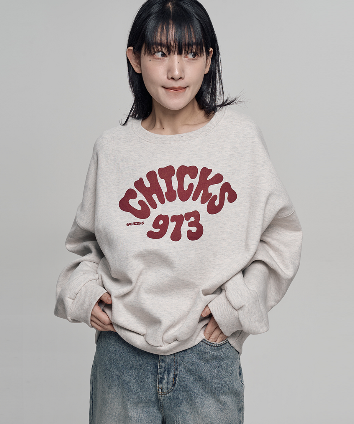 칙스(CHICKS) 973 긴팔 맨투맨 티셔츠 (5 Color / 기모 ver)