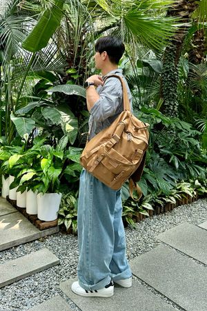 x도넛 마카롱 리본 18L 백팩 카멜