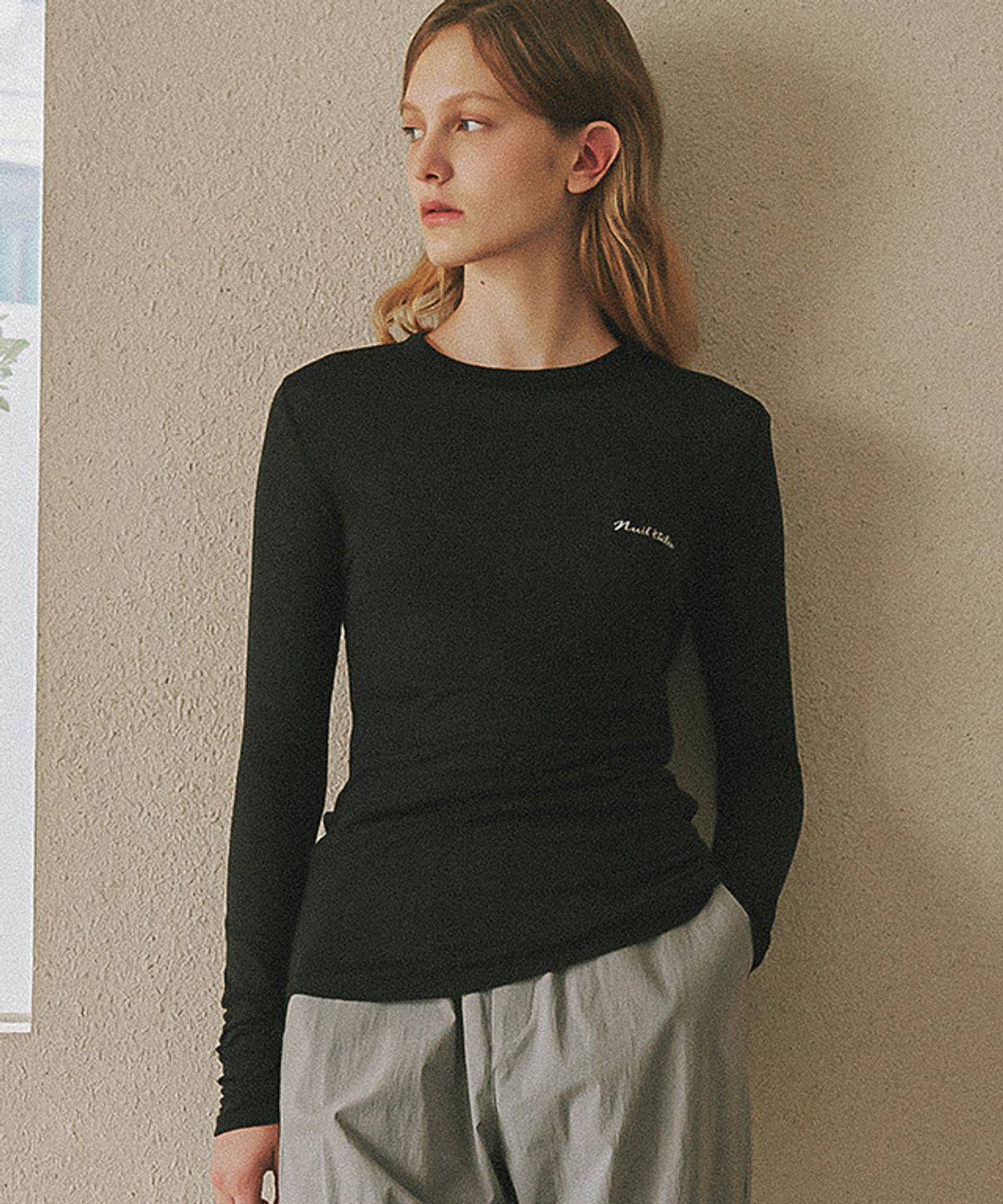 론론(RONRON) NUIT FLAT LONG SLEEVE BLACK