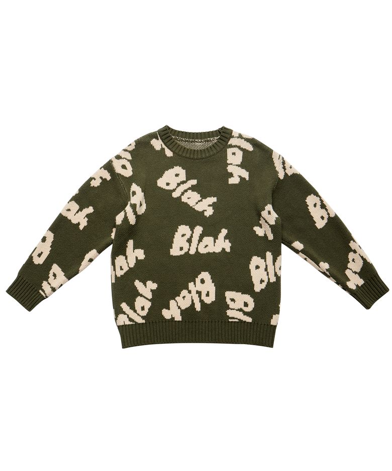 BLAH LOGO KNIT (KHAKI)
