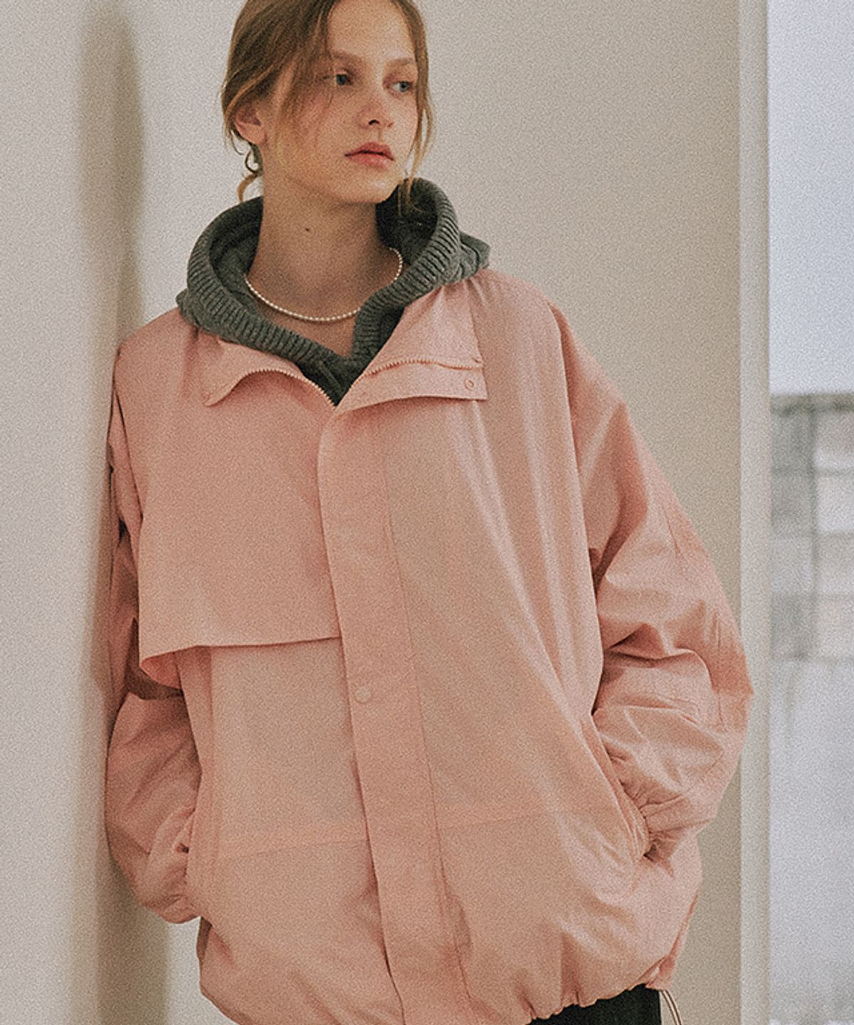 론론(RONRON) TRENCH WIND JACKET PINK