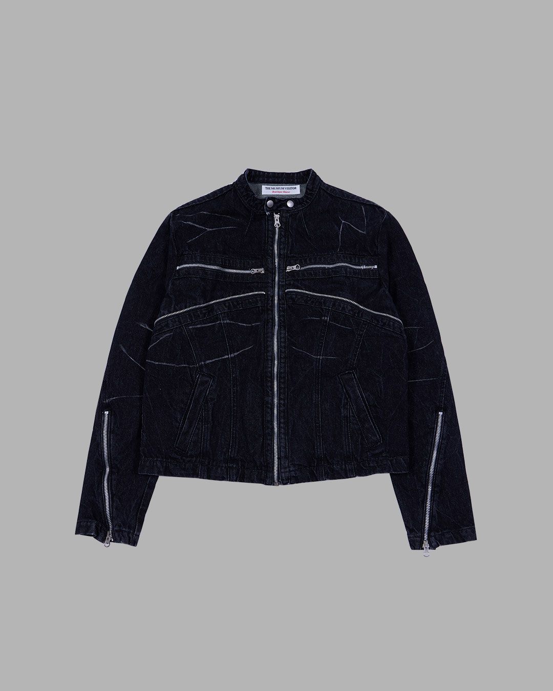 ◆THE MUSEUM VISITOR◆ DENIM ZIPPER BIKER JACKET BLACK 10113 MUSINSA | THE MUSEUM VISITOR DENIM ZIPPER BIKER JACKET - BLACK
