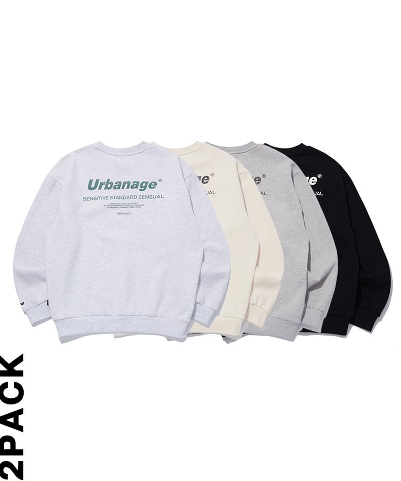 [2PACK] 컬러센슈얼 오버 기모 맨투맨 (4 Colors)