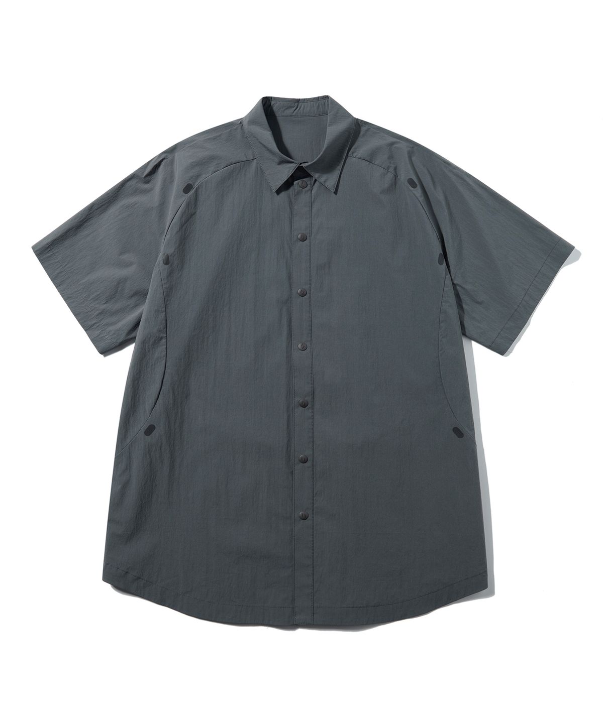 웰터 익스페리먼트(WELTER EXPERIMENT) WCL009_LIGHT REFLECTION POINT HALF SHIRTS_Charcoal