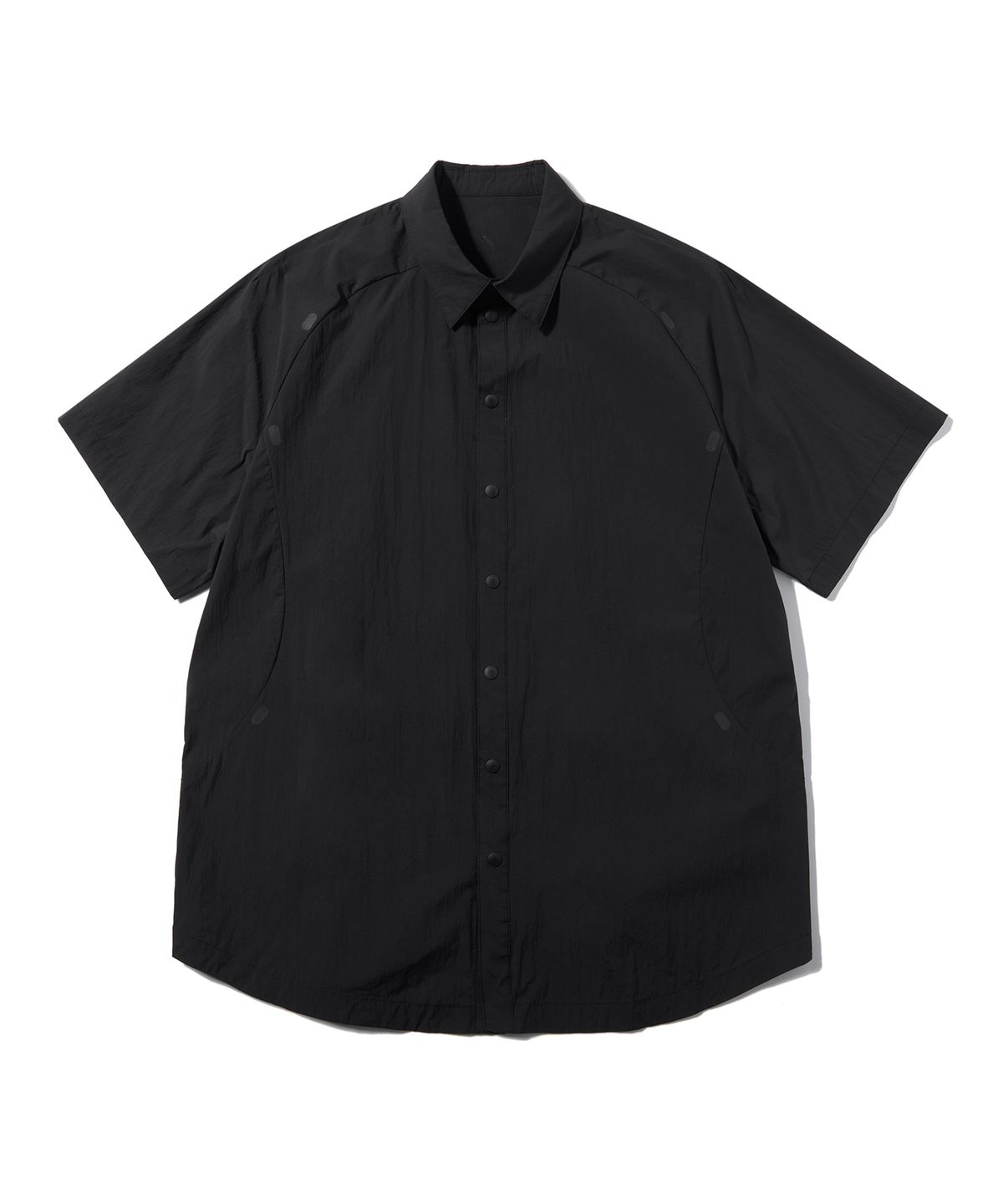 웰터 익스페리먼트(WELTER EXPERIMENT) WCL011_LIGHT REFLECTION POINT HALF SHIRTS_Black