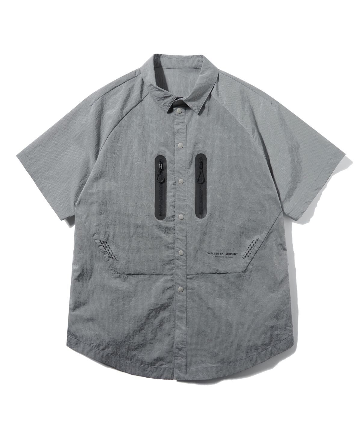 웰터 익스페리먼트(WELTER EXPERIMENT) WCL012_LIGHT REFLECTION RIP STOP HALF SHIRTS_Silver