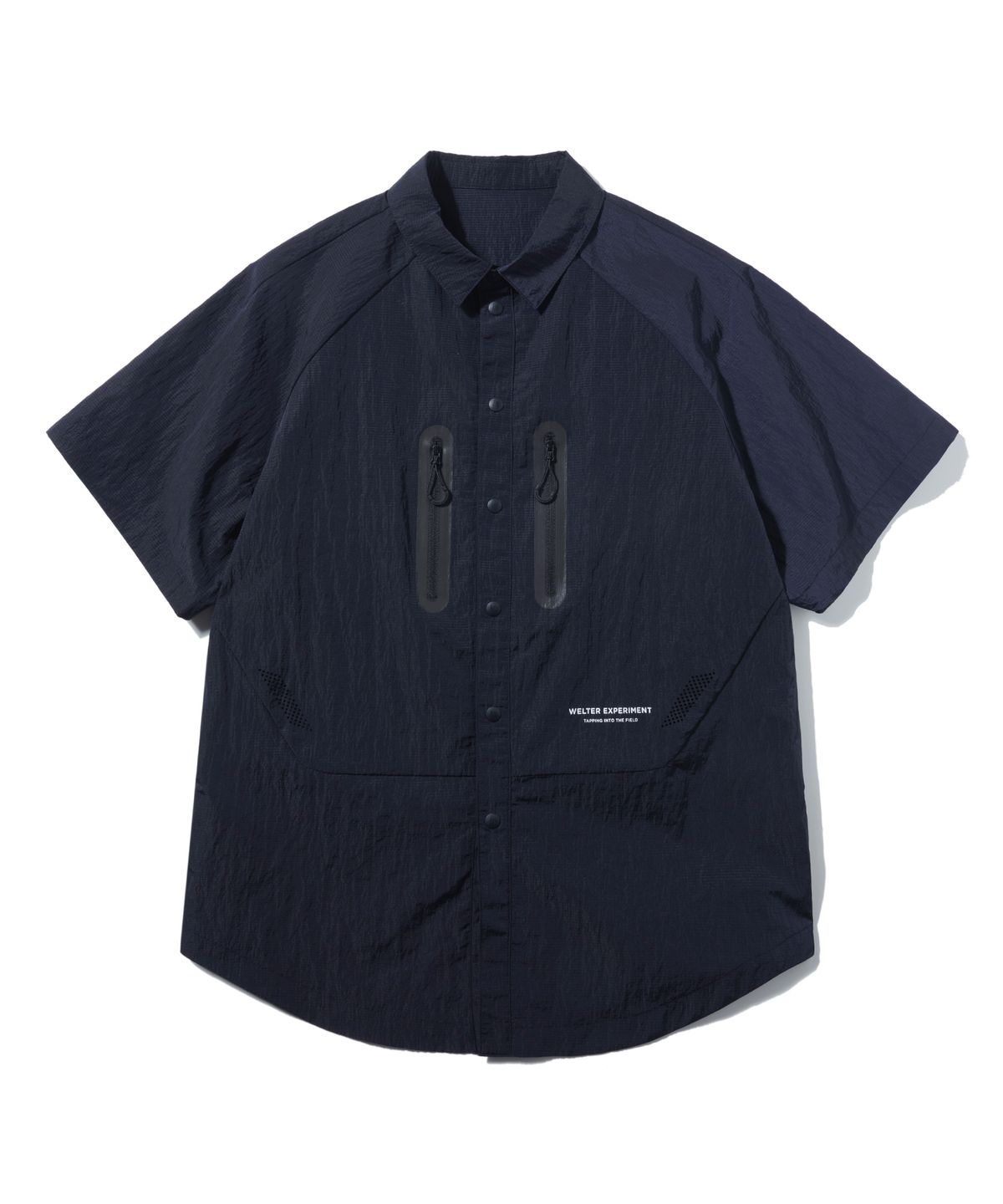 웰터 익스페리먼트(WELTER EXPERIMENT) WCL013_LIGHT REFLECTION RIP STOP HALF SHIRTS_Navy