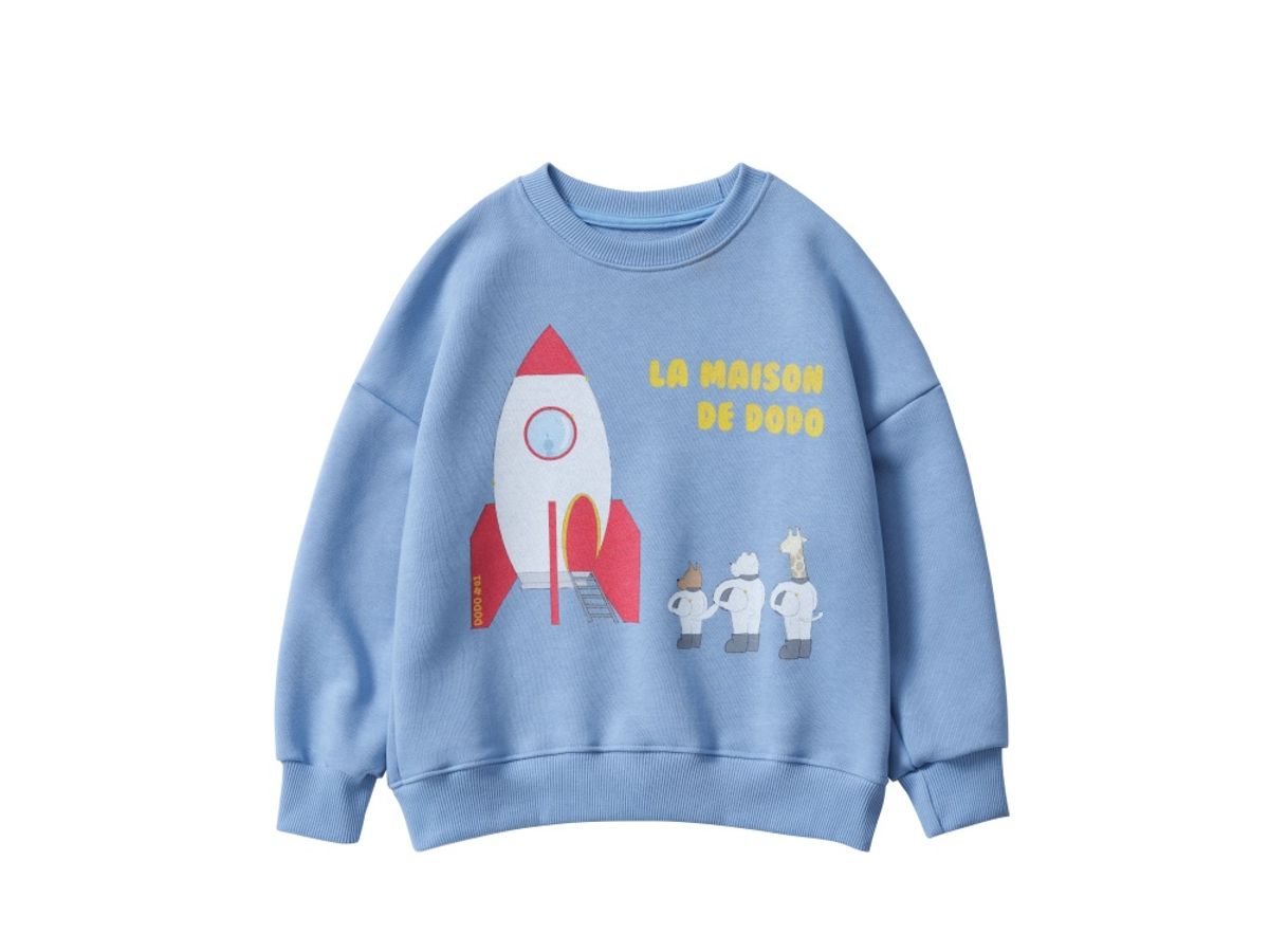 라메종드도도(LA MAISON DE DODO) SImply Dodo Sweatshirt with Astronauts (Steel Blue)_ 맨투맨
