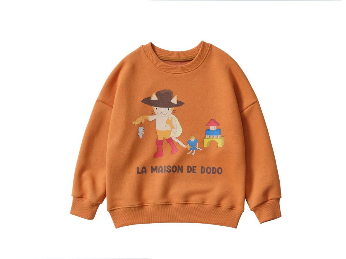 라메종드도도(LA MAISON DE DODO) SImply Dodo Sweatshirt with Puss in Boots (Medium Vermilion)_ 맨투맨