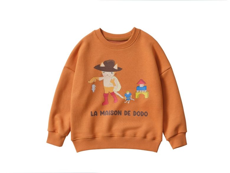 SImply Dodo Sweatshirt with Puss in Boots (Medium Vermilion)_ 맨투맨