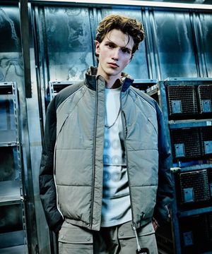 윈터 피트크루 컬러블럭 패딩 자켓 KHAKI