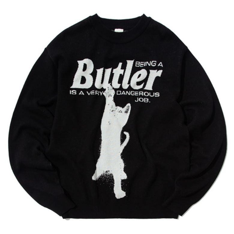CAT BUTLER Knit Sweater (BLACK)