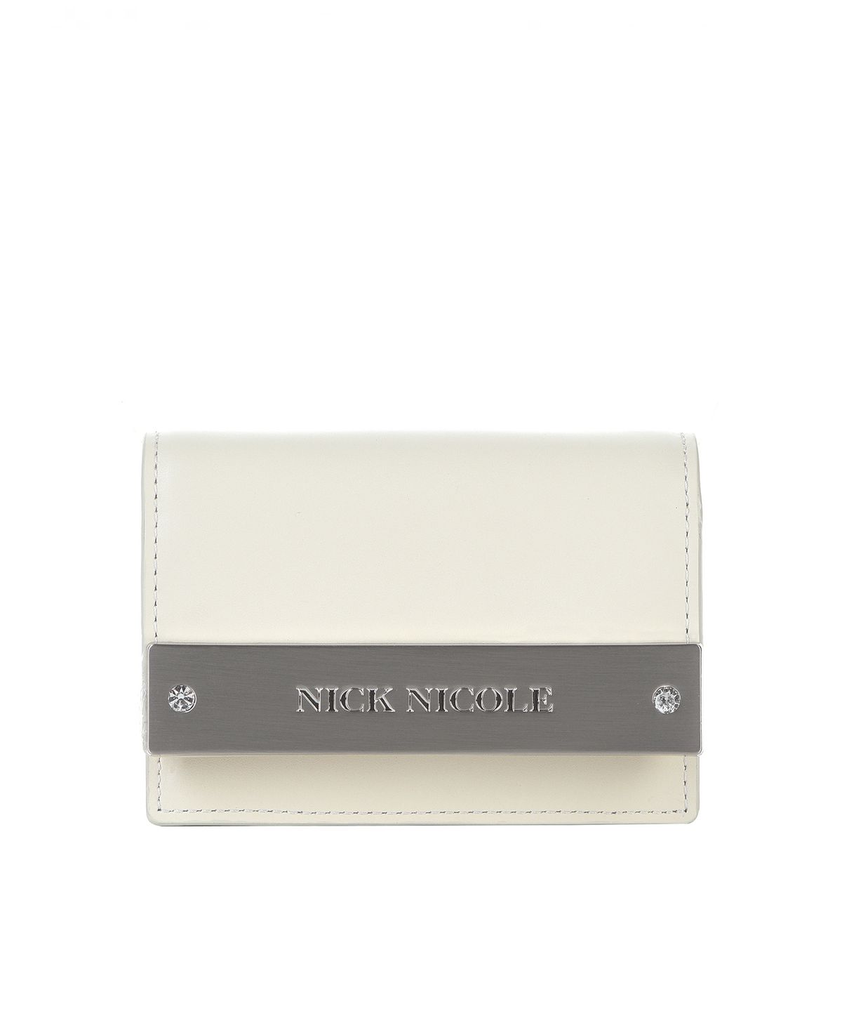 닉앤니콜(NICK&NICOLE) CRYSTAL ACCORDION WALLET_CREAM