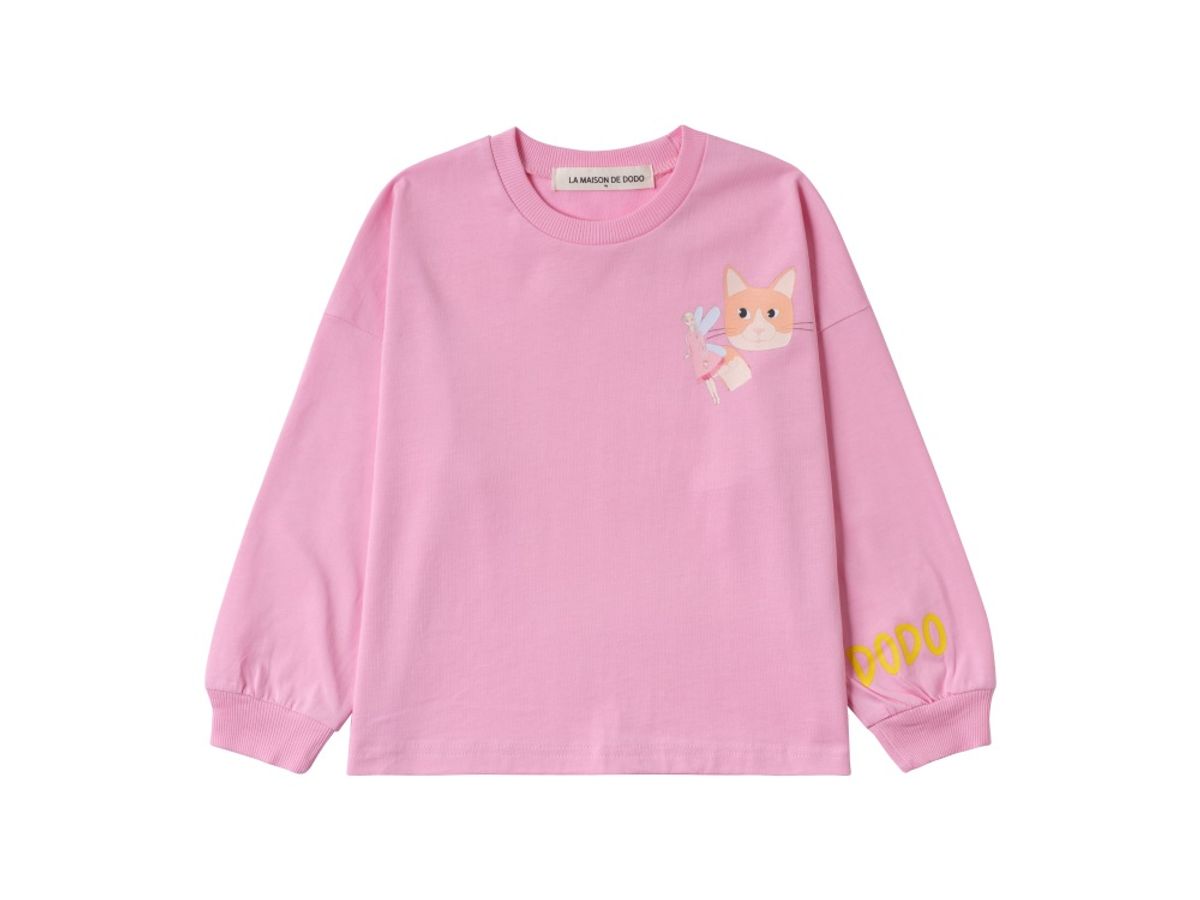 라메종드도도(LA MAISON DE DODO) Oversized Toyhearted T-Shirt (Pink)_긴팔 티셔츠