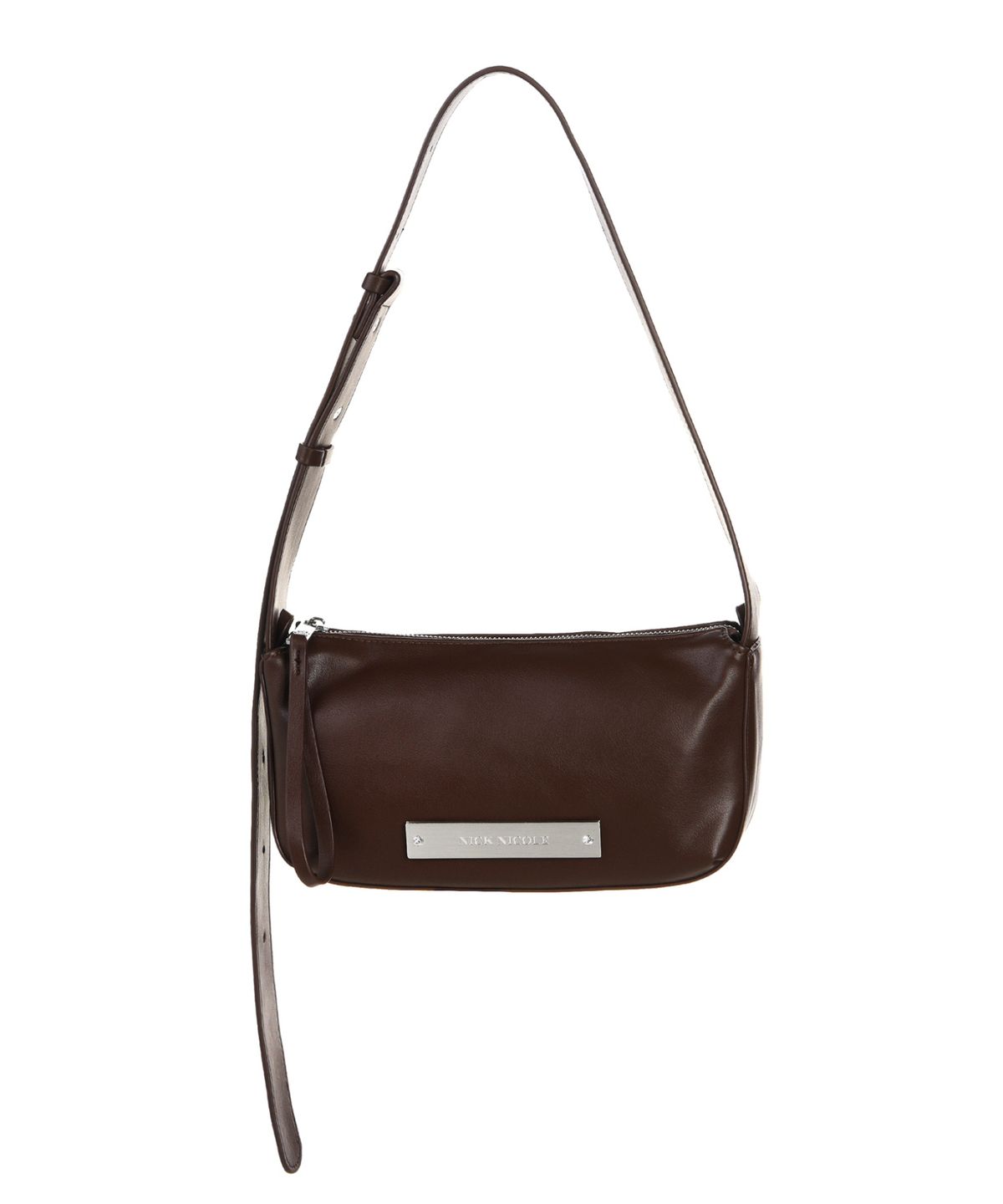 닉앤니콜(NICK&NICOLE) CRYSTAL POUND LEATHER BAG_BROWN