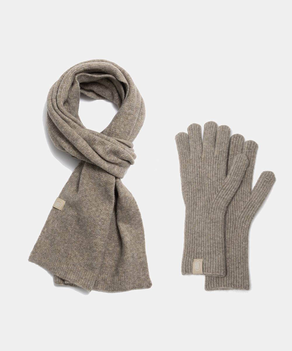 MUSINSA公式 | HALDEN premium muffler gloves set (M024_dark