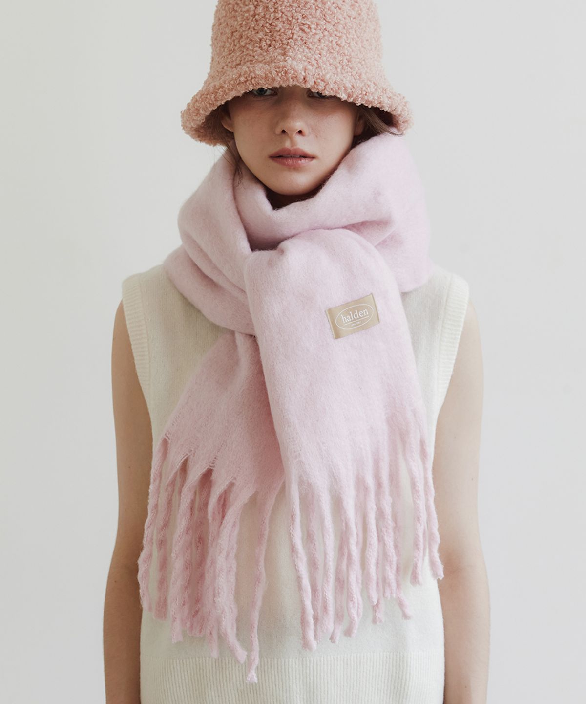 할렌(HALDEN) heavy hairy muffler (M026_light pink)