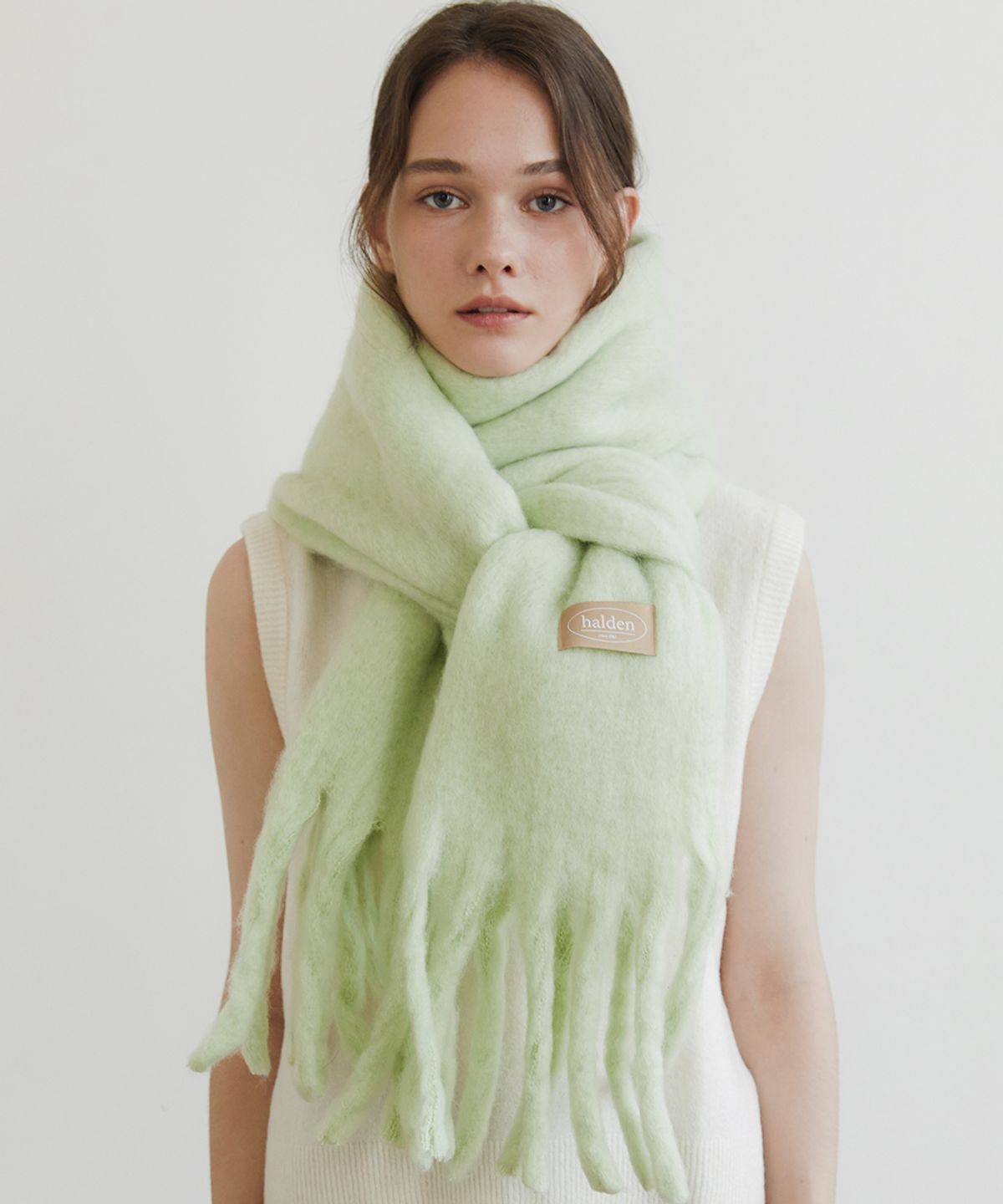 할렌(HALDEN) heavy hairy muffler (M026_light green)
