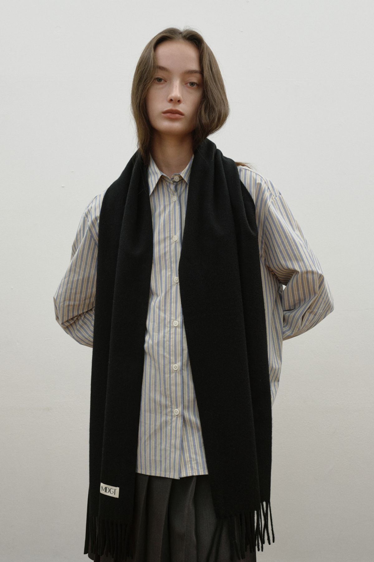 엠디지티(MDGT) Woven Scarf Solid_Black
