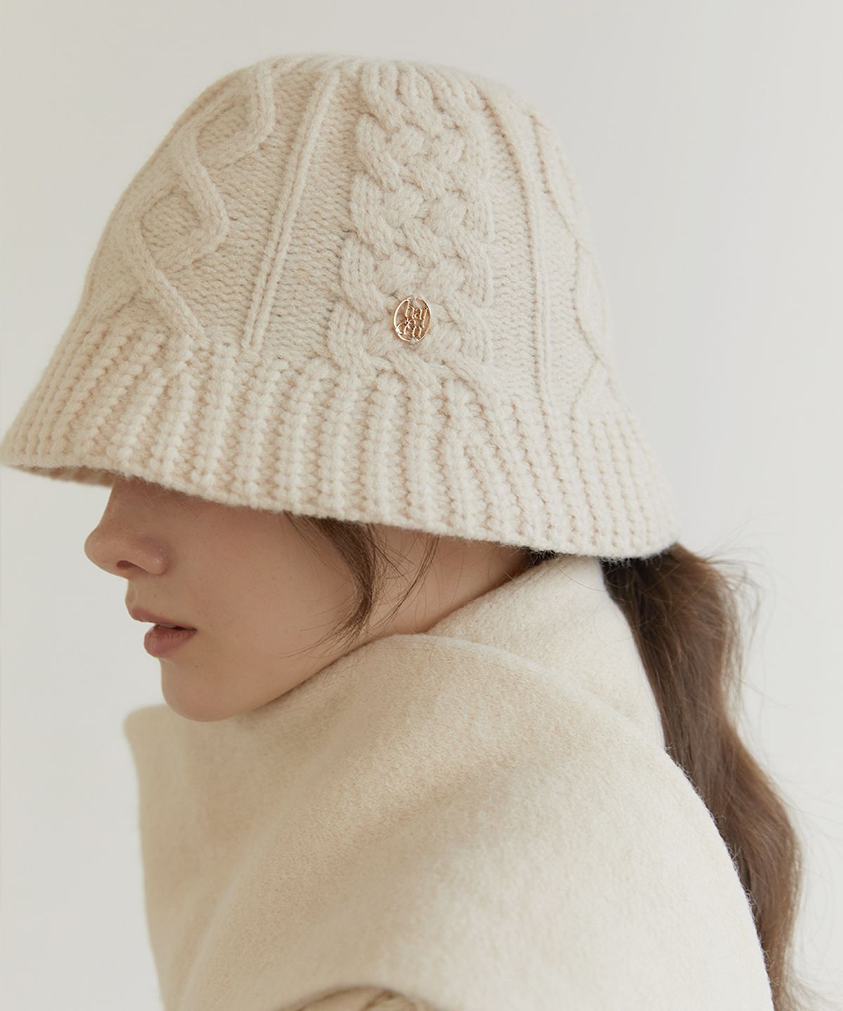할렌(HALDEN) cable knit bucket hat (C034_ivory)
