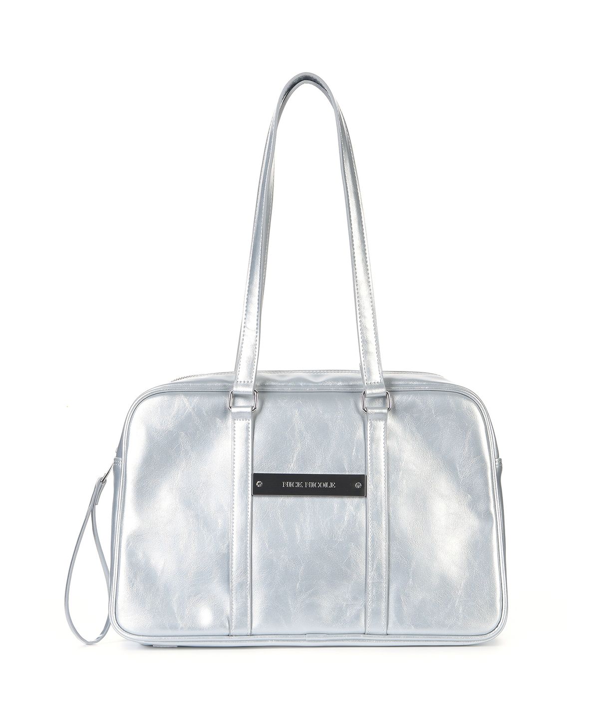 닉앤니콜(NICK&NICOLE) CRYSTAL LEATHER BOSTON BAG_SILVER