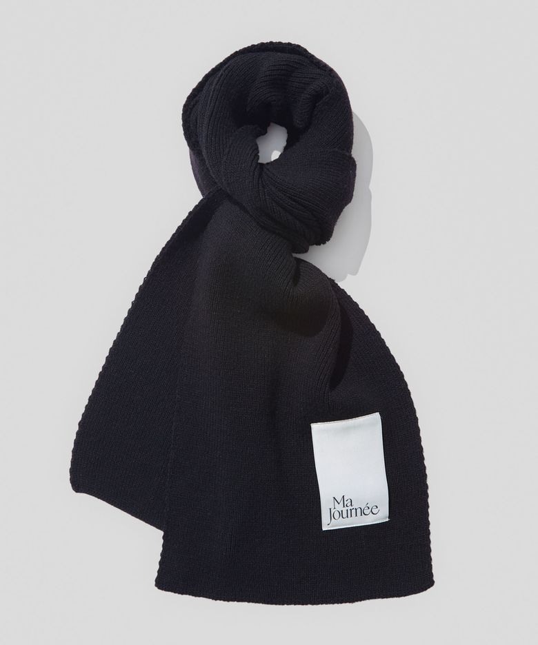 CASHMERE BLEND MUFFLER_BLACK