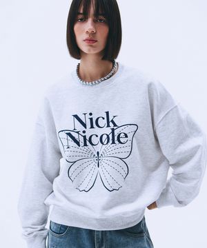 [문가영 착용] BUTTERFLY SIGNATURE SWEATSHIRT_MELANGE NAVY