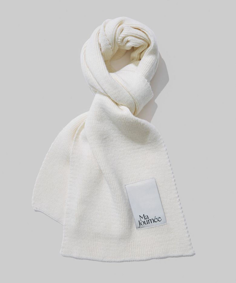 CASHMERE BLEND MUFFLER_IVORY
