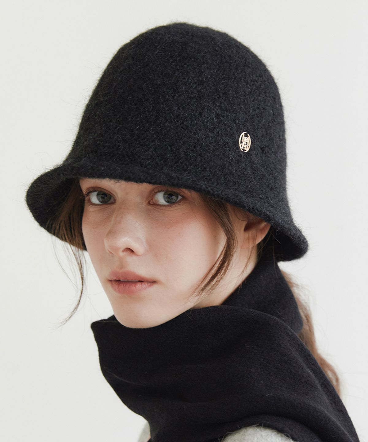 할렌(HALDEN) wool hairy bucket hat (C039_black)