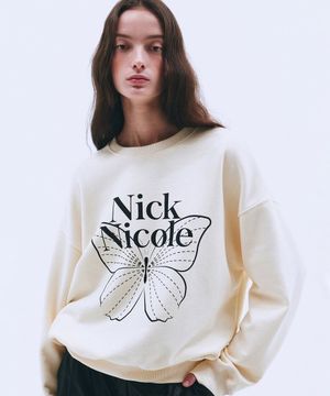 BUTTERFLY SIGNATURE SWEATSHIRT_CREAM BLACK