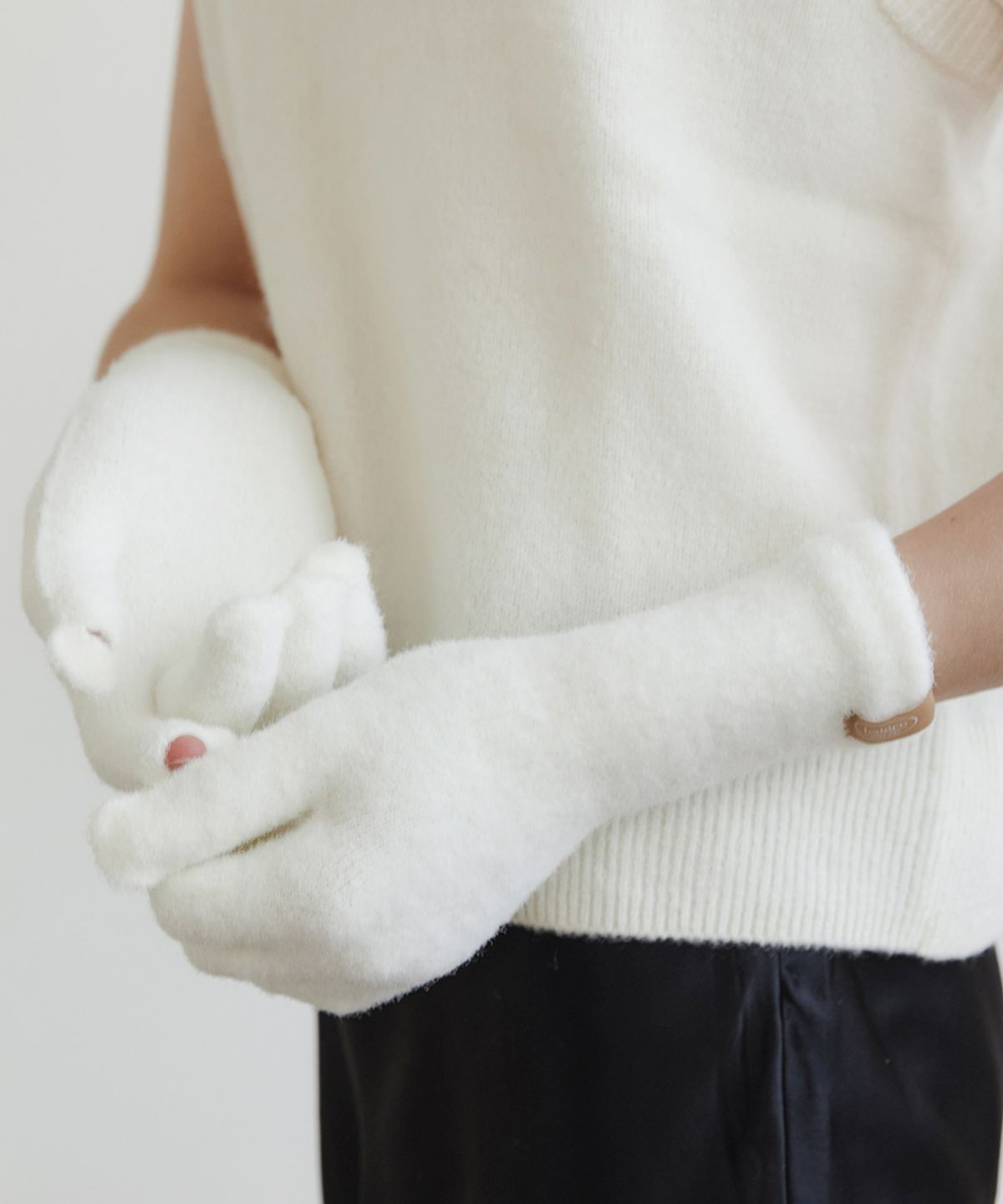 할렌(HALDEN) hairy finger hole gloves (G008_white)
