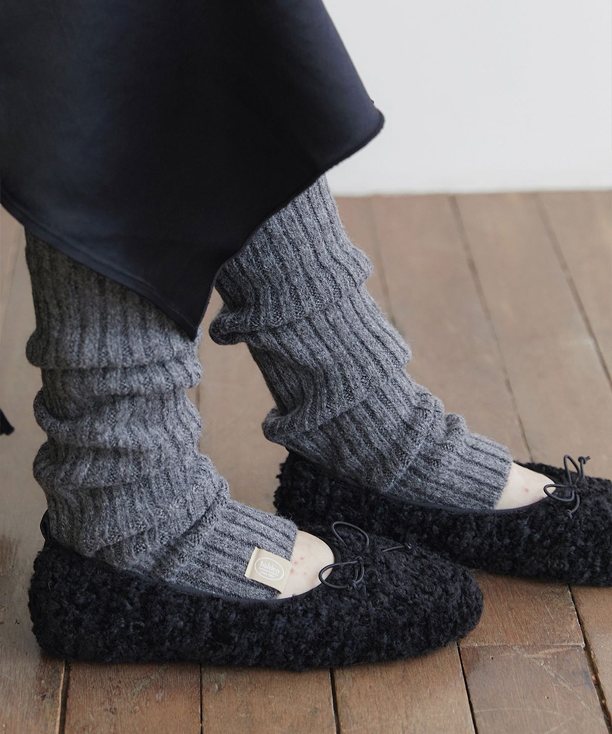 할렌(HALDEN) knit leg warmer (F001_charcoal)