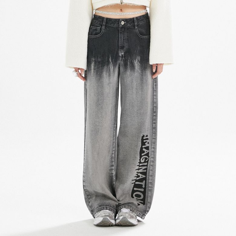 GRADATION PRINTING PANTS GREY BP4DP002
