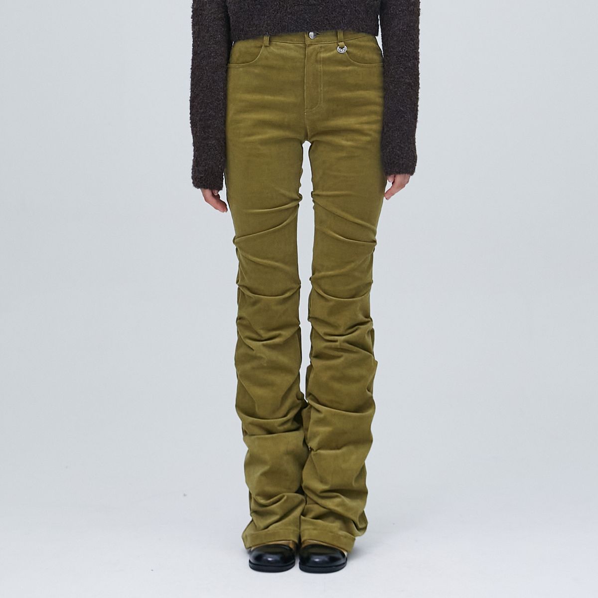 라라폭스(LALAFOX) CORDUROY SHIRRING PANTS OLIVE BP4WP003