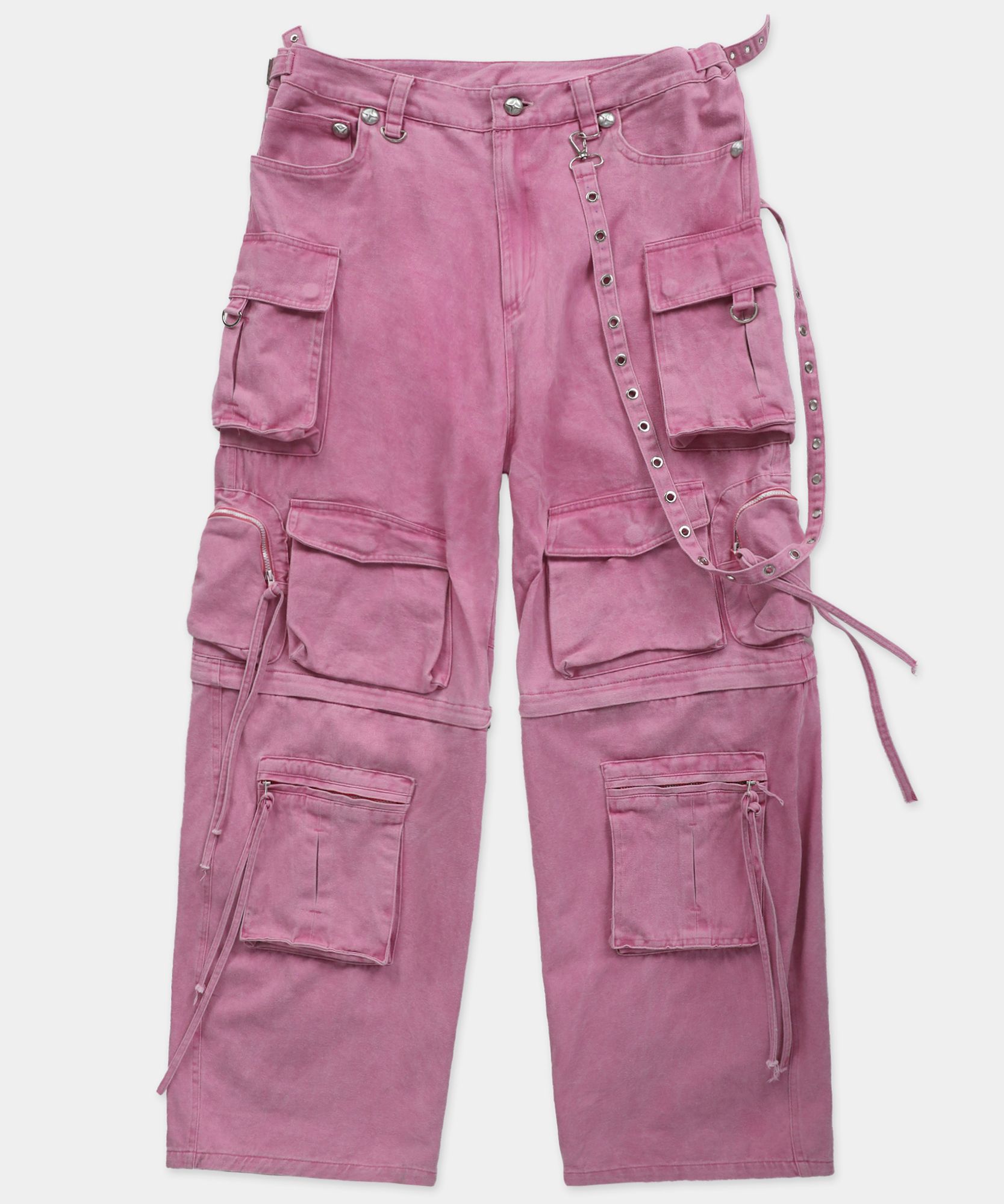 MUSINSA | BADBLOOD Bonnie Convertible Cargo Pants - Pink