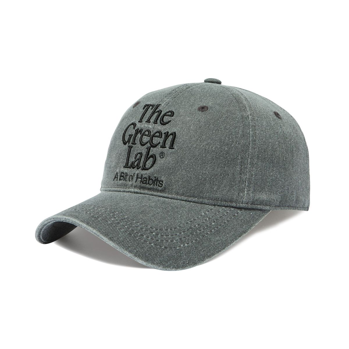 더그린랩(THE GREEN LAB) 더그린랩 자수 워싱 볼캡 [챠콜 그레이]