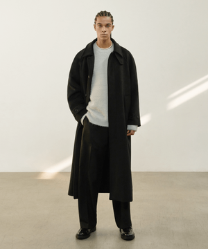 맥시 발마칸 래글런 롱 코트