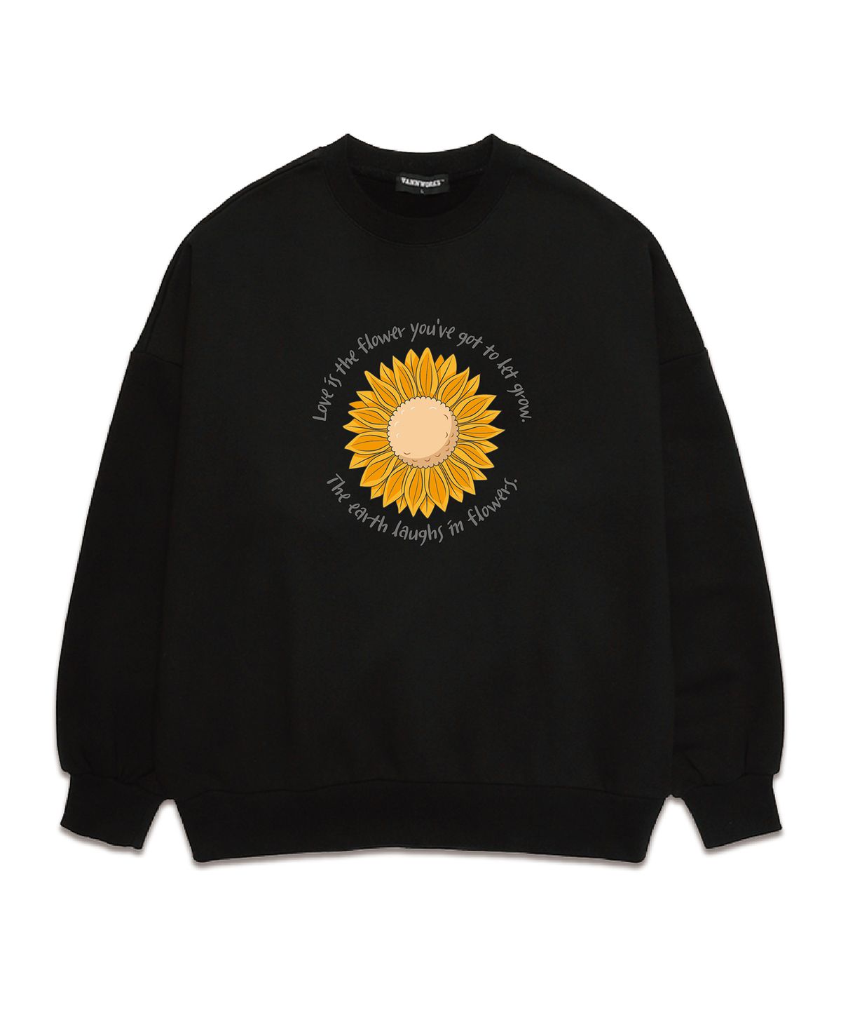 밴웍스(VANNWORKS) SUNFLOWER 오버핏 맨투맨 (VLS0029) 블랙