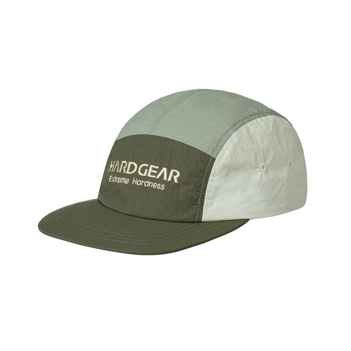 하드기어 어패럴(HARDGEAR APPAREL) 컬러 블록 트레일 캡 카키
