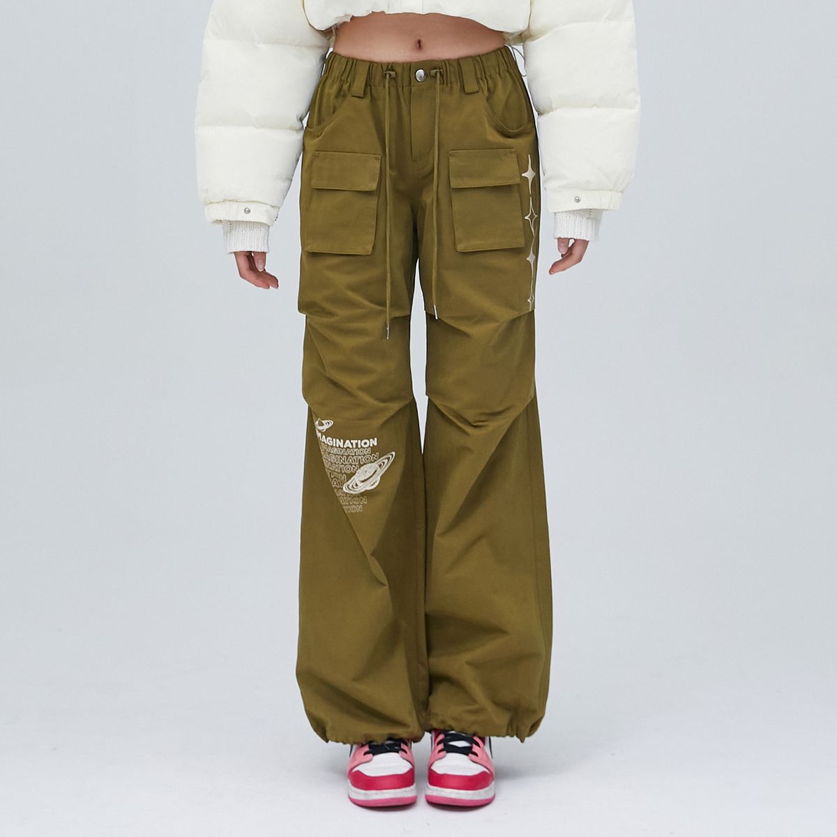 라라폭스(LALAFOX) PRINTING POCKET PANTS KAKI BP3WP012
