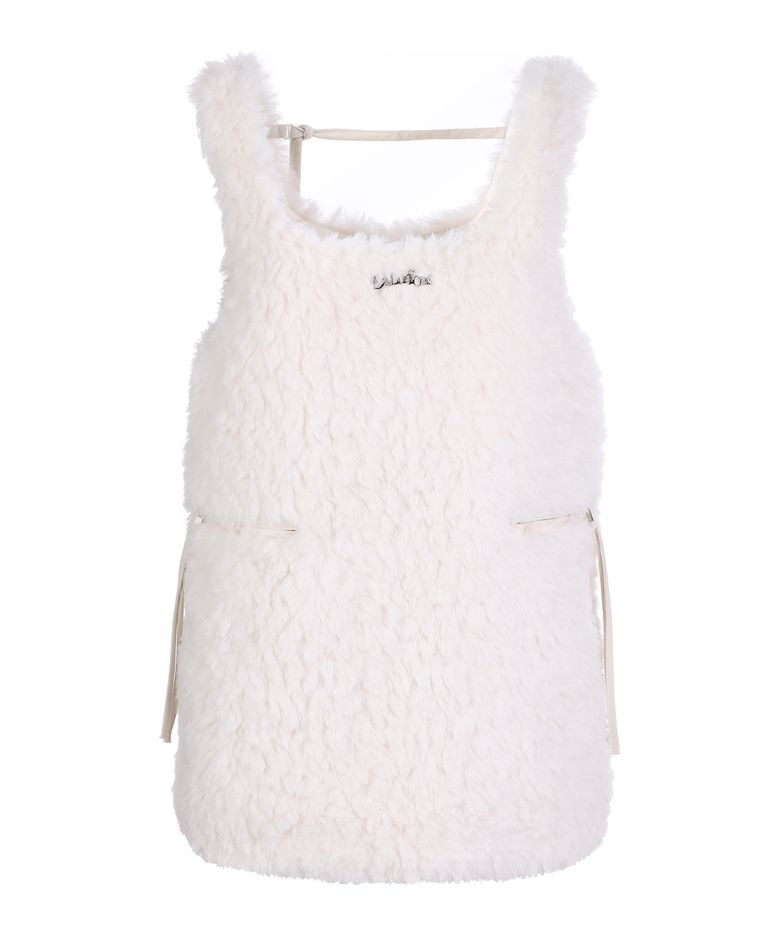 FUR MINI DRESS WHITE BP4FO001